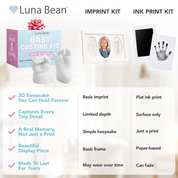 Ensemble de moulage d'empreintes de pieds et de mains de bébé Luna Bean