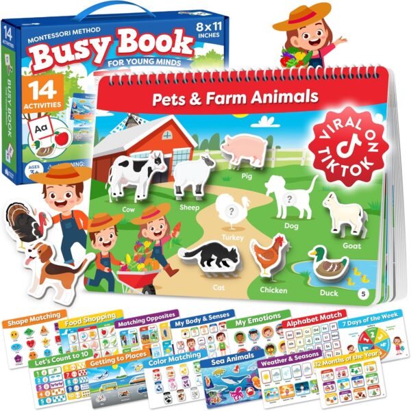Le livre d'activités Montessori pour la maternelle convient aux enfants de 3 ans et plus.