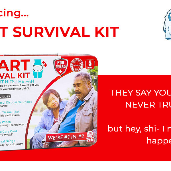 La trousse de survie humoristique Witty Yeti pour les farces ultimes comprend des lingettes humides.