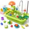 Évier de cuisine pour jeu avec eau courante, évier de cuisine pour jeu avec robinet électrique