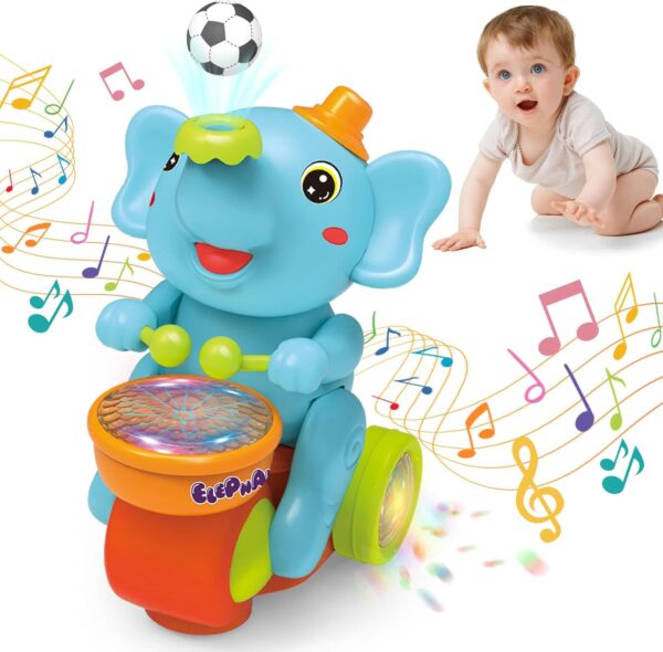 Bébé éléphant musical à ramper