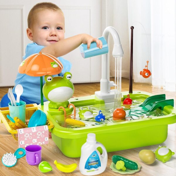 Évier de cuisine pour jeu avec eau courante, évier de cuisine pour jeu avec robinet électrique