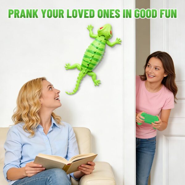 Gecko grimpant mural FANPROMS, lézard télécommandé rechargeable aux yeux lumineux,
