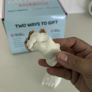 Luna Bean Baby Footprint and Hand Mold Casting Kit (2 Pack) First Time New Mom Gifts