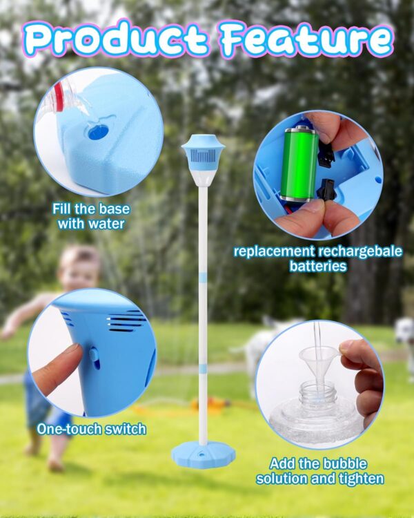 Machine à bulles automatique pour enfants, machine à bulles verticale avec lampe de poche et musique