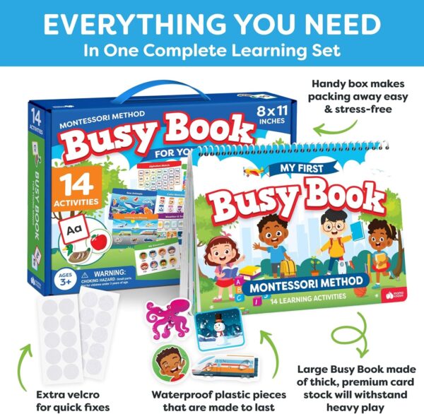 Le livre d'activités Montessori pour la maternelle convient aux enfants de 3 ans et plus.