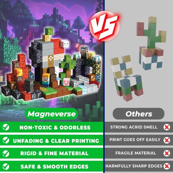 200 blocs de construction magnétiques d'environ 2 cm – Cubes magnétiques