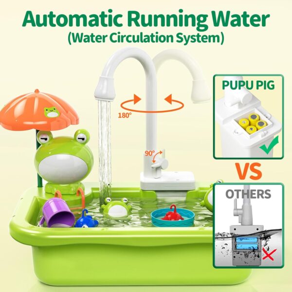 Évier de cuisine pour jeu avec eau courante, évier de cuisine pour jeu avec robinet électrique
