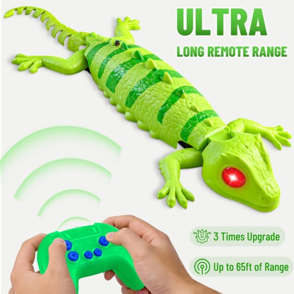 Gecko grimpant mural FANPROMS, lézard télécommandé rechargeable aux yeux lumineux,
