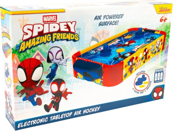 Table de hockey sur air pour enfants World Tech Toys Marvel Spider-Man et ses amis extraordinaires