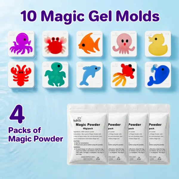 Kiditos Magic Water Elf Toy Kit with Magic Gels & Molds