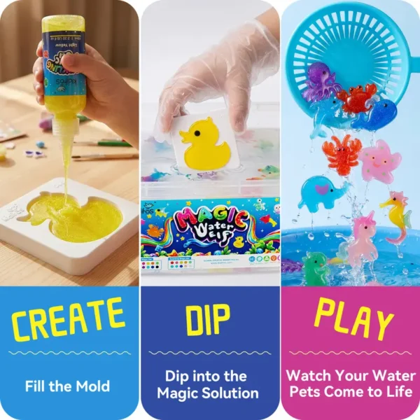 Kiditos Magic Water Elf Toy Kit with Magic Gels & Molds
