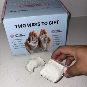 Luna Bean Baby Footprint and Hand Mold Casting Kit (2 Pack) First Time New Mom Gifts